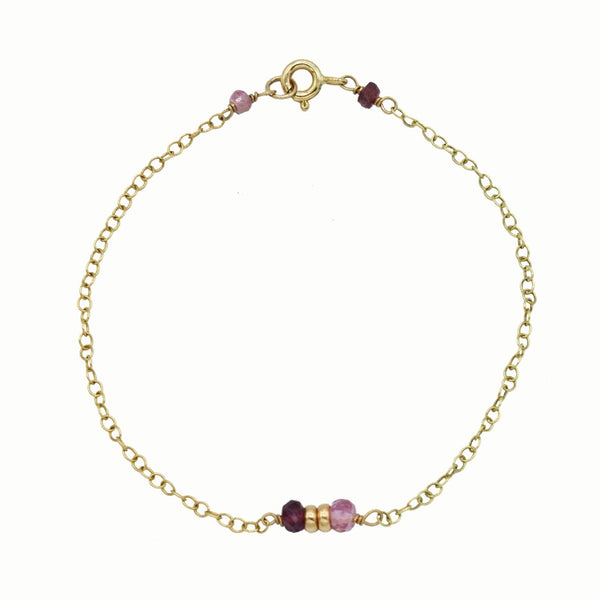 Gold bracelet with pink tourmaline