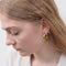 Twist earring with round stone and gold details