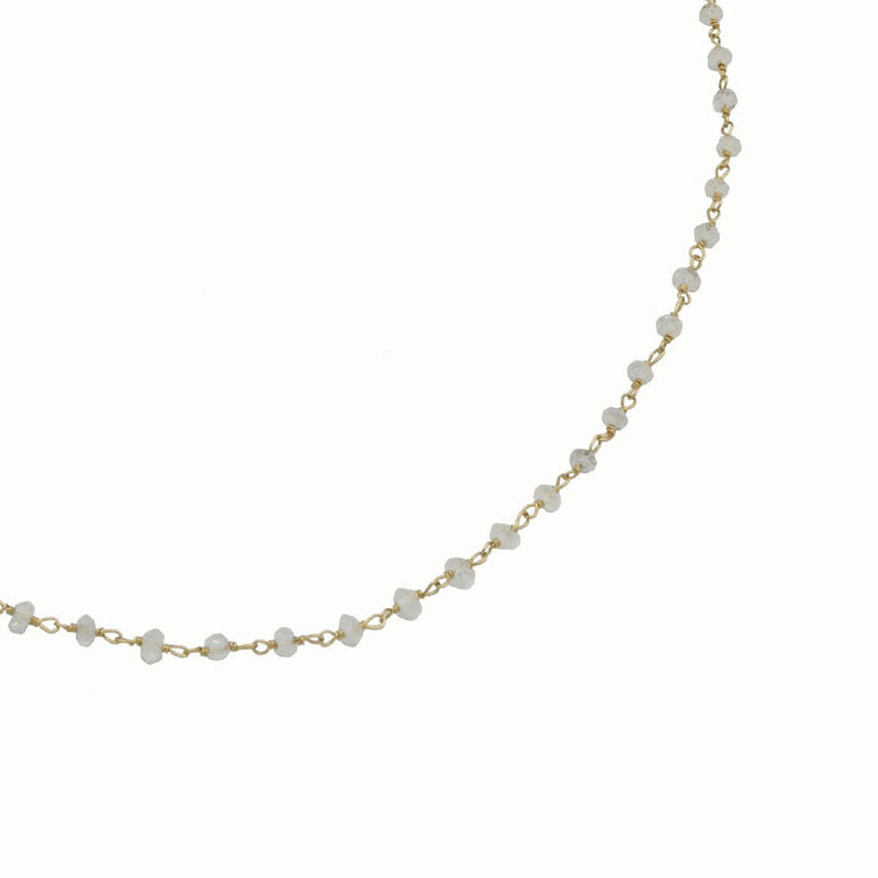 Gold necklace with moonstone beads
