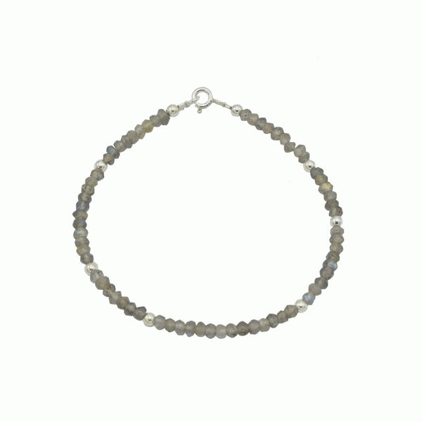 Silver and labradorite bracelet