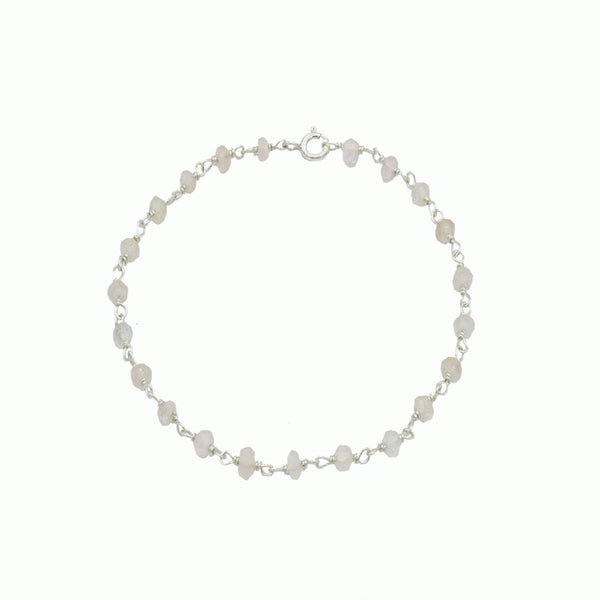 Silver and rose quartz bracelet