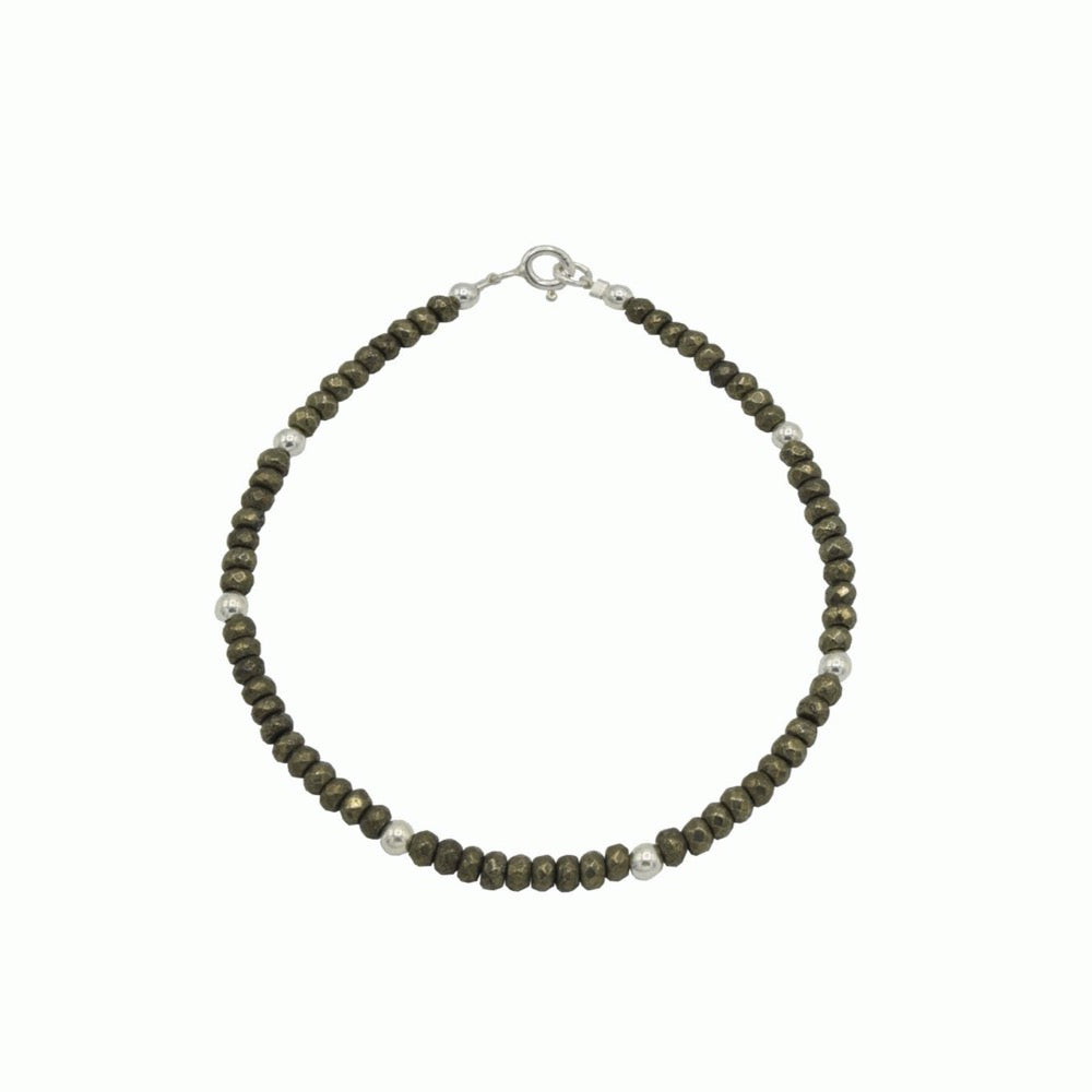 Silver and Pyrite bracelet